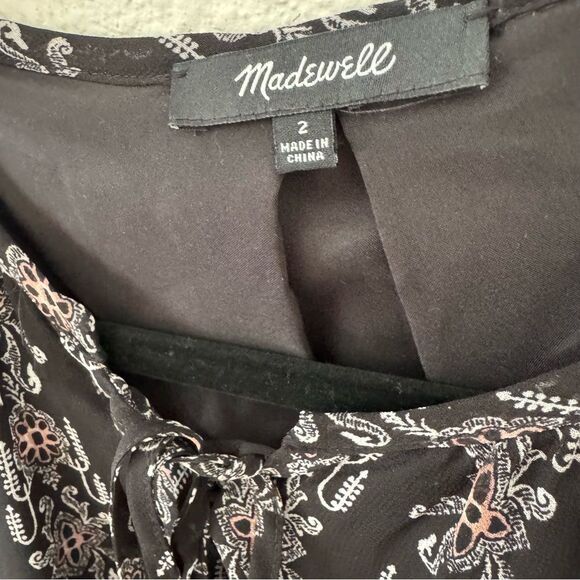 Madewell Lace-Up Fall Floral Dress Size 2 (XS) - Picture 4 of 7